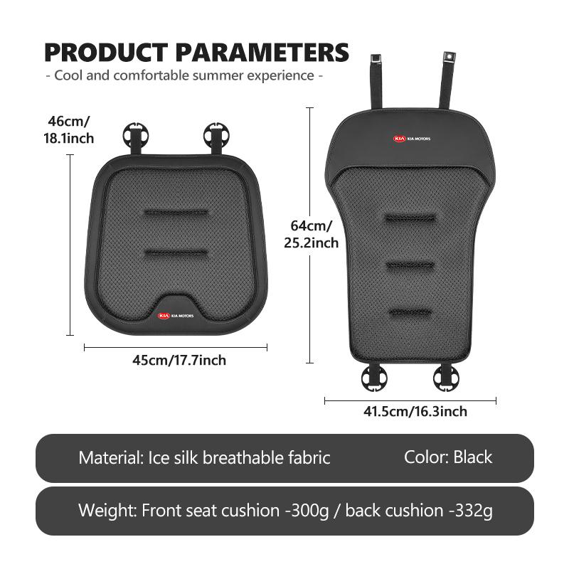 Car Breathable Ice Silk Heighten Seat Cushion Cover Backrest Protective Pads Accessories For KIA K5 K2 Rio Optima Sportage Venga