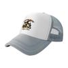 Coffee Cats Brand Mesh Trucker Hat with Skull and Coffee Design Breathable Adjustable Cap for Unisex and Women
