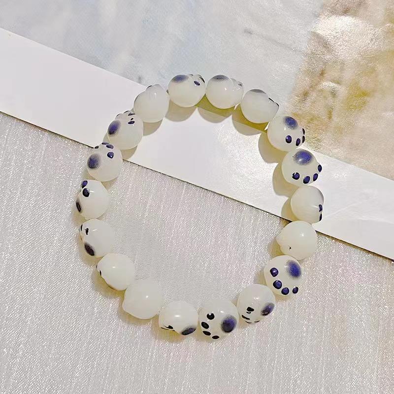 Cat Claw Control Bead Bracelet, Sweet And Playful Schoolgirl Plate Playing Beaded Imitation Bodhi Meow Claw Plate String, Free Girlfriend Bracelet.