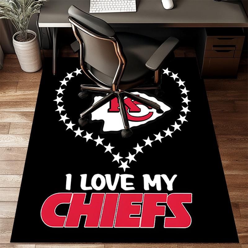 Kansas City Chiefs Pattern Rug Game Carpet, Floor Mat for Bedroom Living Room Entryway Rug, Home Decor Idea Gift for Christmas birthday