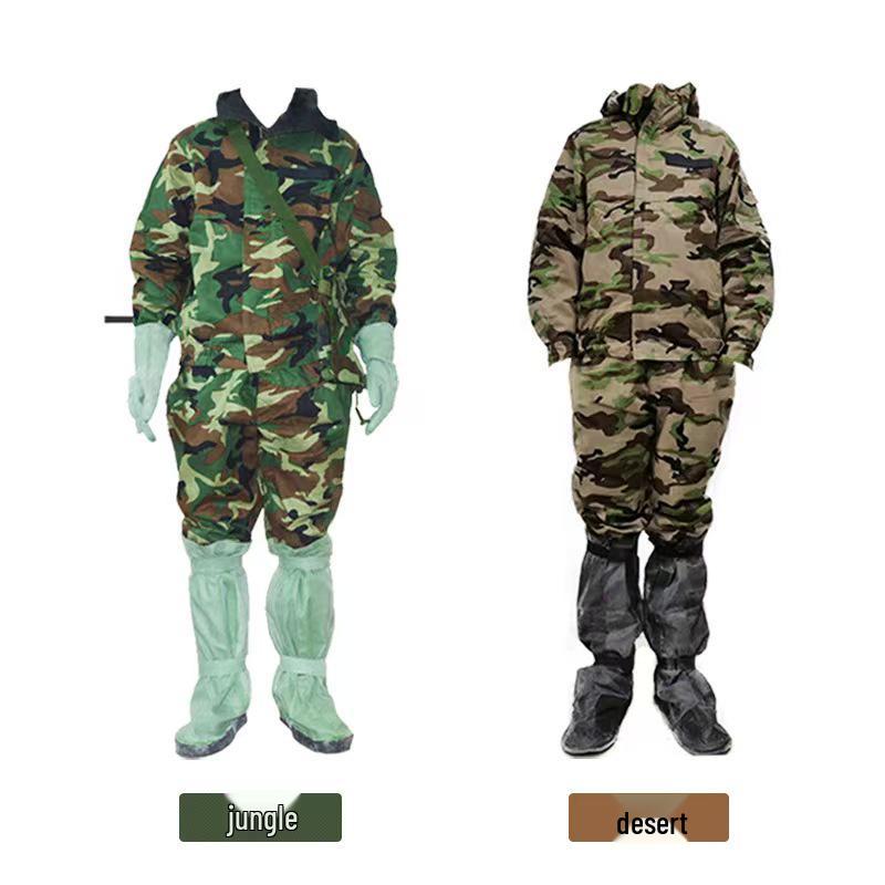 Jungle Camouflage Acid & Alkali Resistant Protective Suit for Chemical & Gas Environments M;Jungle Camouflage (Jacket+Pants)