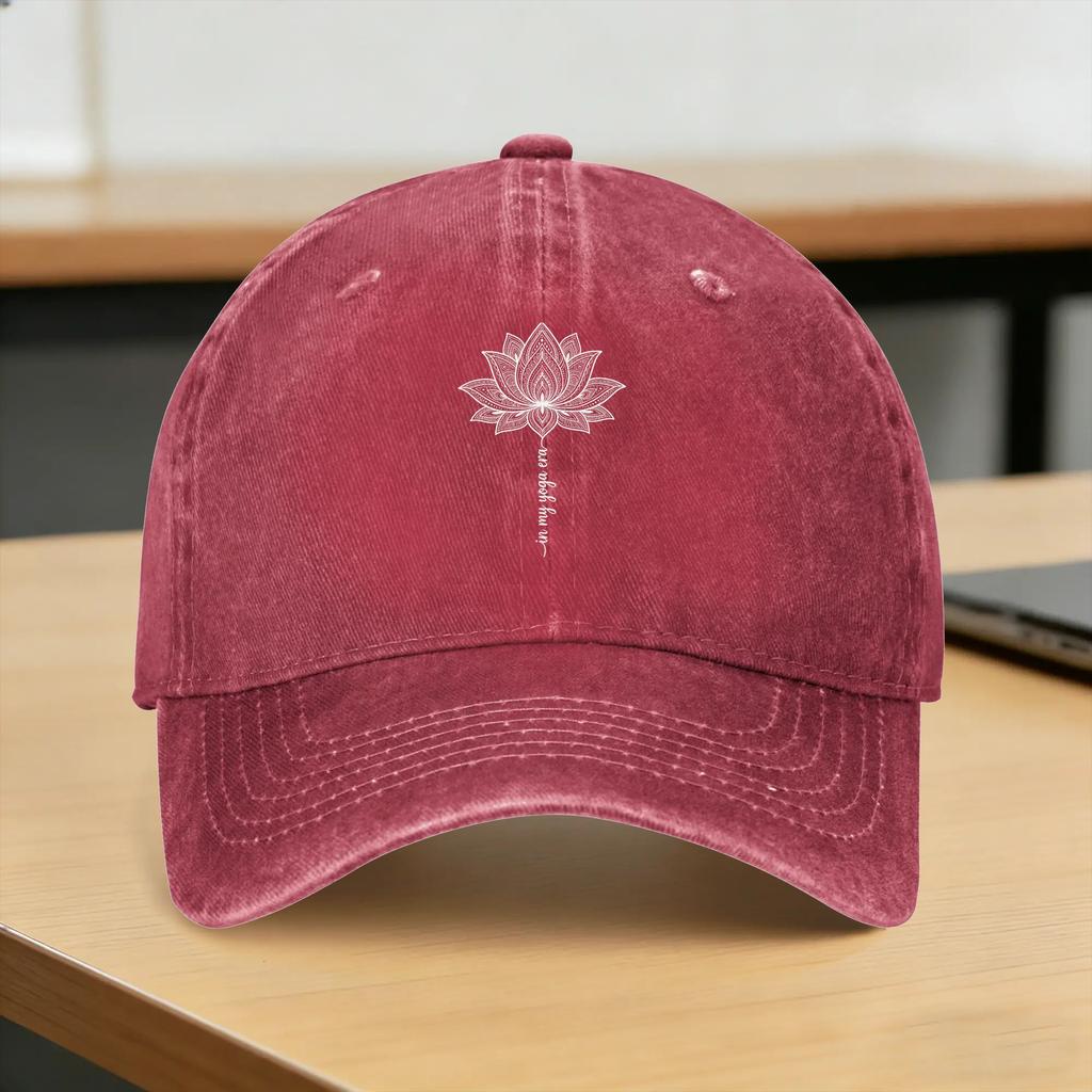 In My Yoga Era Meditation Chakra Lotus Flower Namaste Zen Om Washed Baseball Cap  Casual Sun Trucker Hat Fishing Baseball Caps