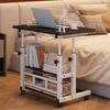 Multi-Purpose Mobile Computer Table with Storage Shelf, Height Adjustable Rolling Desk , Versatile Laptop Desk for Bedroom