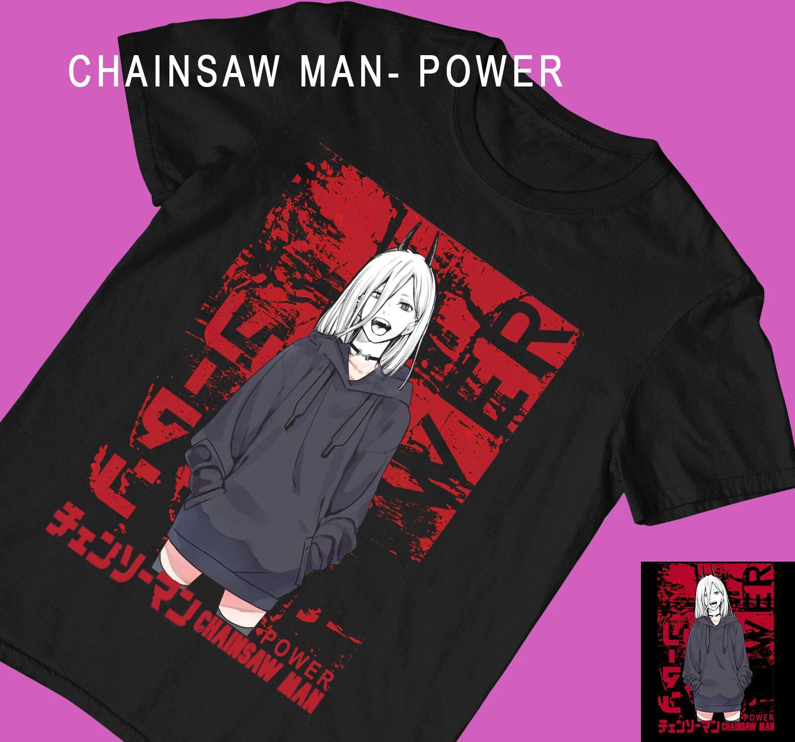 Chainsaw Man PowerT-Shirt,Anime Manga Denji,Aki Hayakawa Kon Chainsaw Man Shirt L