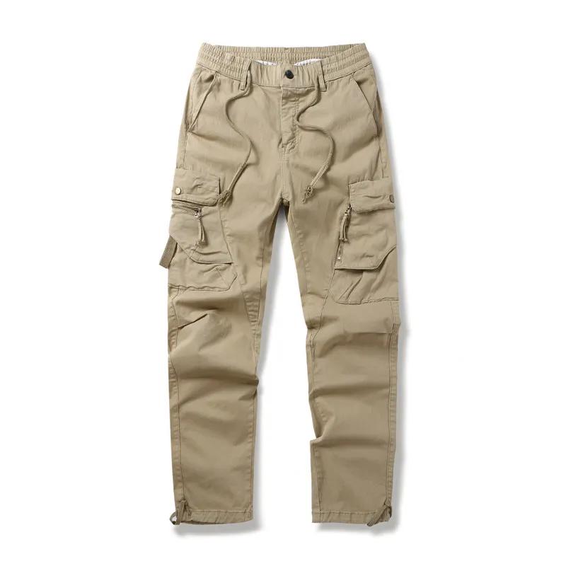 

2026 Mens Army Green Cargo Pants Men Straight Leg Cotton Stretch Tactical Trousers Male Military Casual Work Wear Khaki Pants 31 хакі
