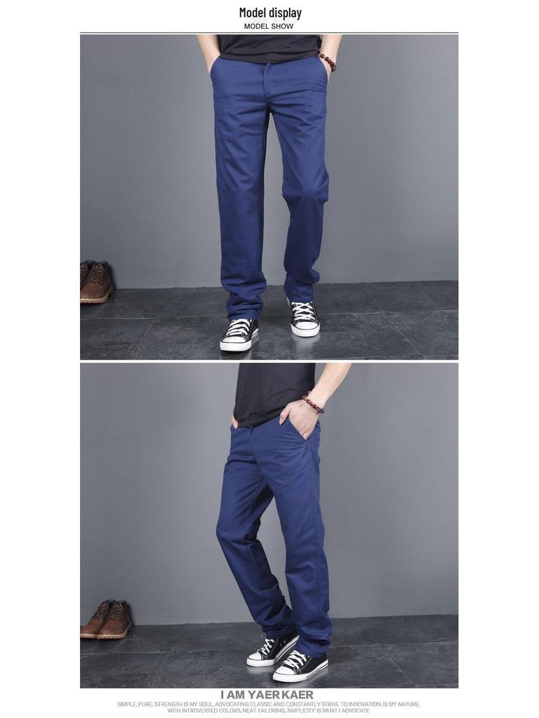 Men's Plus Size Pure Cotton Casual Pants - Spring/Autumn Trendy Workwear 2024