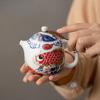 190ml Creative Auspicious Fish Pattern Teapot Small Dragon Egg Pot Tea Set Kit Boutique 1 Pot 2 Cups Tea Maker Organizer Craft