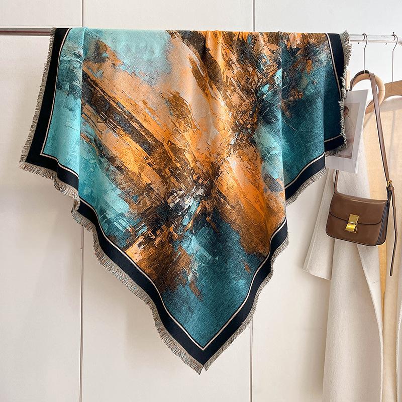 Imitation Cashmere Air-Conditioned Room, High-End Shawl, Big-Name Internet Celebrity Warm Scarf, Versatile Square Scarf