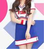 Lady Lazy Cheerleader Short Cute Uniform, Midriff-Baring, Sleeves, Miniskirt, (Small)