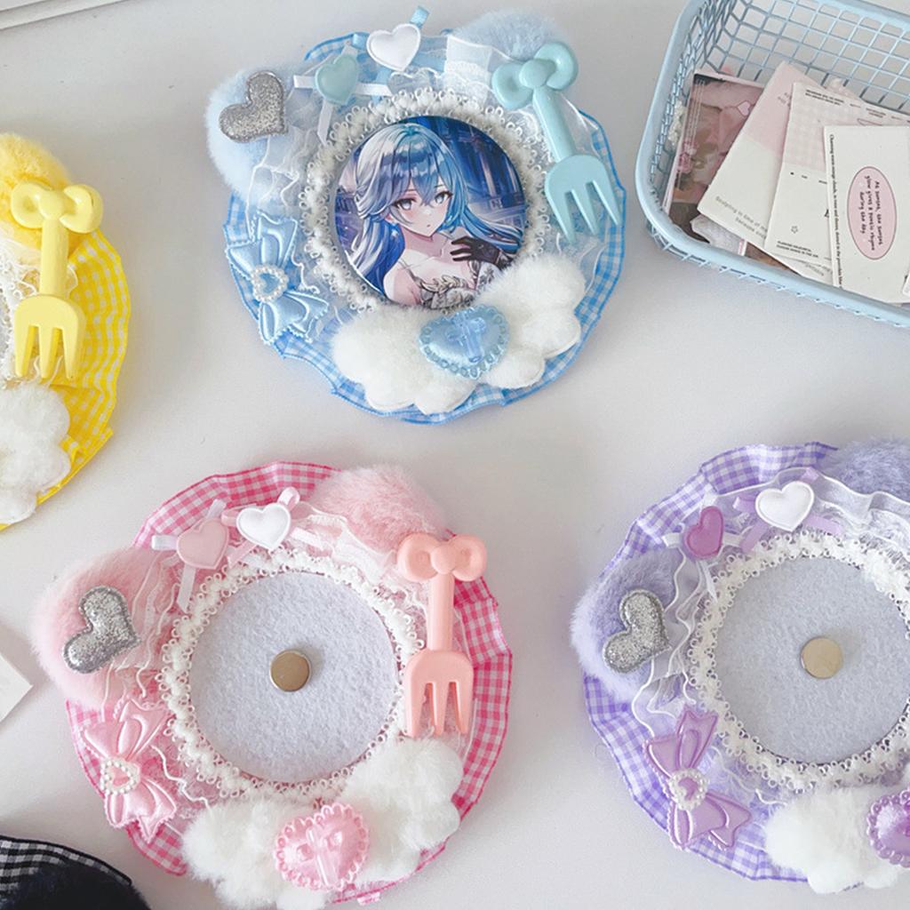 Multifunctional Lace Brooch Showcase Stand Handmade Pin Holder Badge Accessory Filled Tray Base for Fashionable Women