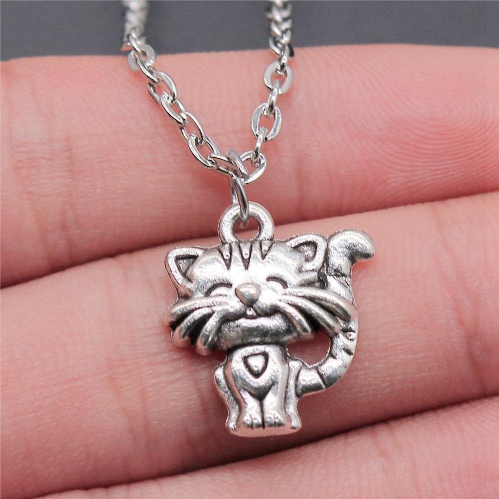 Pet Dog Cat Pendant Antique Bronze Metal Choker Necklace for Women New Arrival Gift
