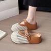 Baotou half slippers women's summer outer wear 2025 new mesh breathable slippers thick-soled Boken shoes one foot cool slippers