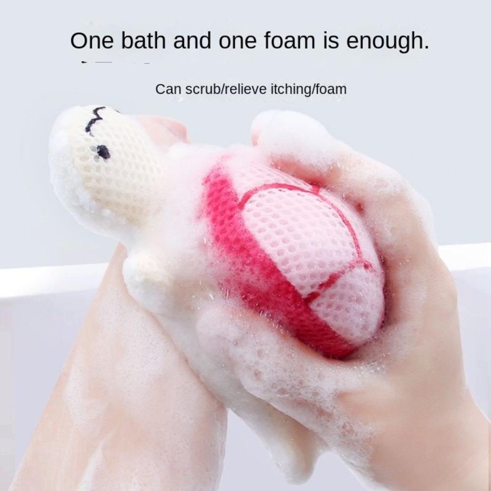 Double-sided Turtle Bath Ball Soft Body Cleaning Mesh Cute Turtle Bath Toy  Bathroom Accessories