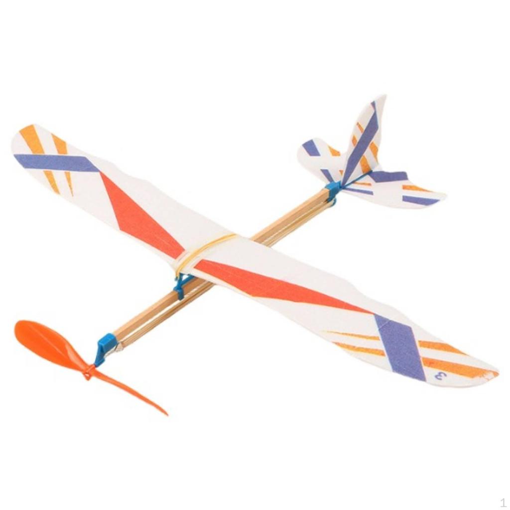 Rubber Band Powered Airplane, Foam Glider Model, DIY Educational Toy for Kids