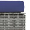 Garden Footstool with Cushion Gray 70x70x30 cm Poly Rattan