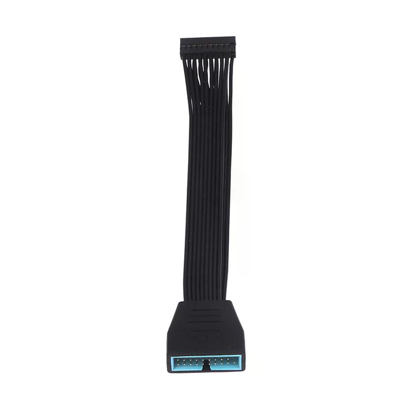 Small Mini USB 3.0 19/20 Pin Internal Extension Header Adapter Cable Black Flat Wire Cable for Motherboard 5.9inch/15cm