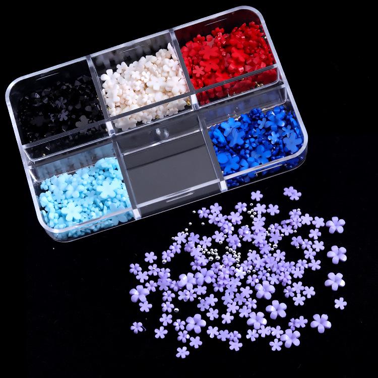 

Аксессуары для 3D цветочного японского нейл-арта в стиле Хёны - пятилепестковые цветы из смолы