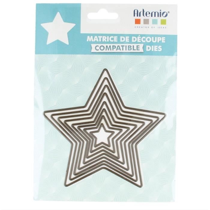 Framelits Sizzix - Kit de gabarits étoile stars - 8 pcs big shot sizzix / pro dies cut poinçons matrice de découpe happy cut