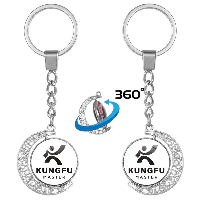 Double-Sided Rotating Karate Keychain - Karate Club Gift