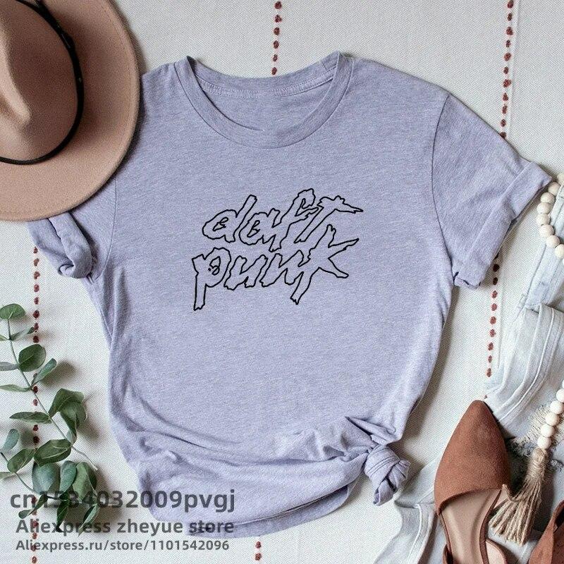 Футболка Daft Punk женская унисекс футболка Harajuku Band унисекс уличная одежда летние повседневные женские футболки с круглым вырезом модные футболки с принтом унисекс L