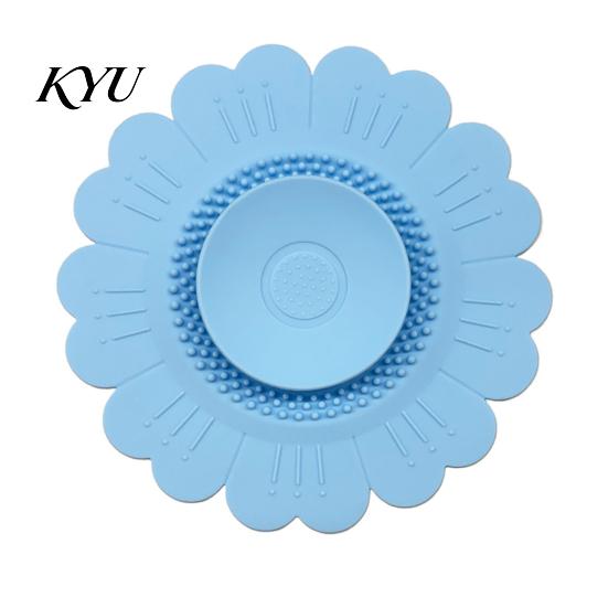 Universal Basin Stopper Sunflower Silicone Floor Drain Mat, Bionic Petal Design Anti-Clog Sink Filter Mesh Hair Filter, Odor-Proof Drainage Protector