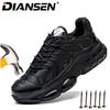 Mens Steel Toe Work Shoes Low Top Adjustable Comfortable Safety Shoes Slip Resistant Work Sneakers Anti-Puncture Anti-smash
