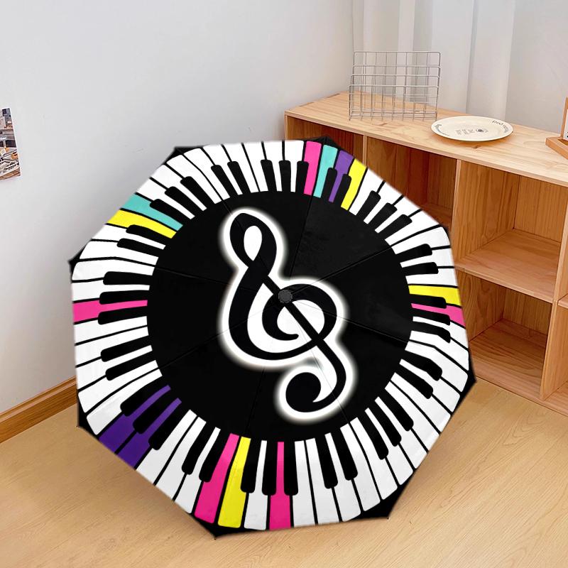 1PC Musical notes Umbrella Portable Folding Umbrella Iron Frame Hole Bone Structure Outdoor Home Umbrella A2