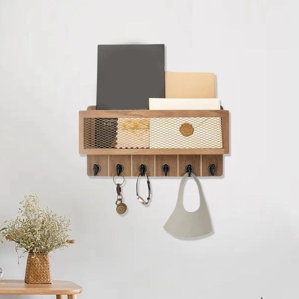 Vintage Key Rack Wall Mounted Storage Shelf Multifunctional Wall Rack  Home Organization