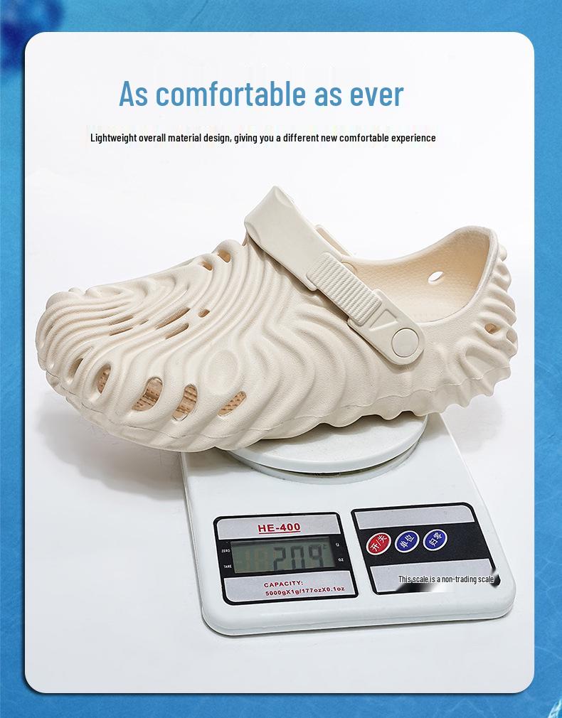 Men's 2025 Summer EVA Thick Sole Open Toe Sandals - Soft Sole Beach and Outdoor Sports Slippers with Fingerprint Hole Design