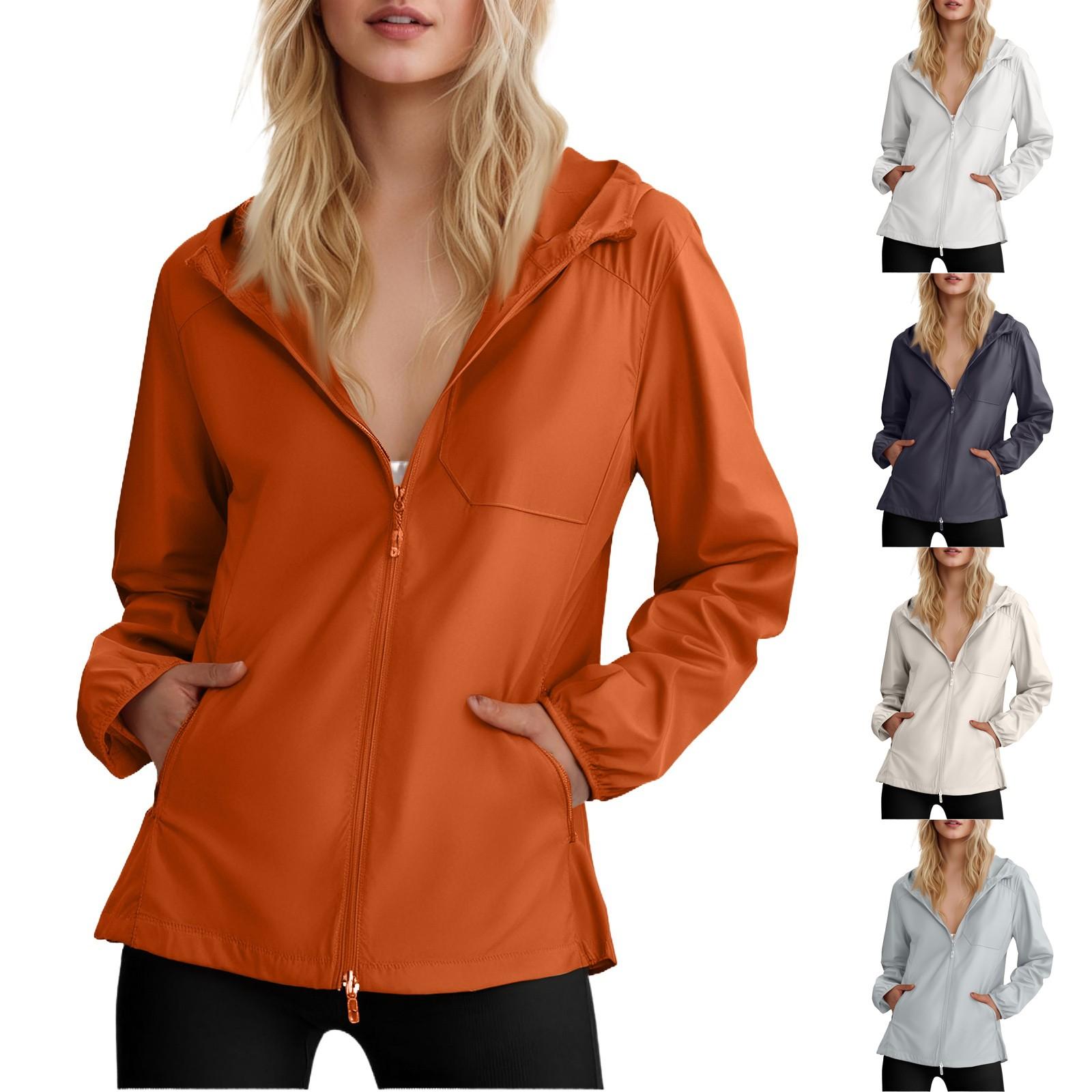

Women s Loose Casual Fashionable Outdoor Solid Color Windproof Waterproof Jacket Jacket L чорний