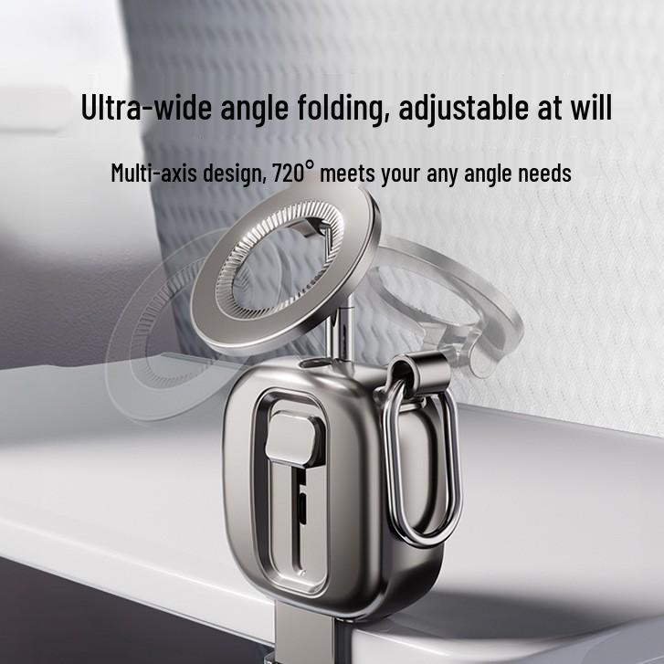 Portable Magnetic Phone Holder - Foldable for Travel, High-Speed Rail & Airplanes