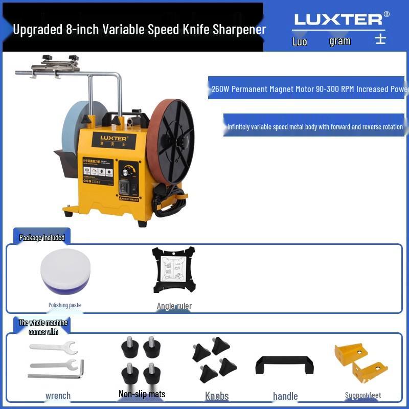 LUXTER Variable Speed Electric Knife Sharpener with Water-Cooled Grinding Wheel