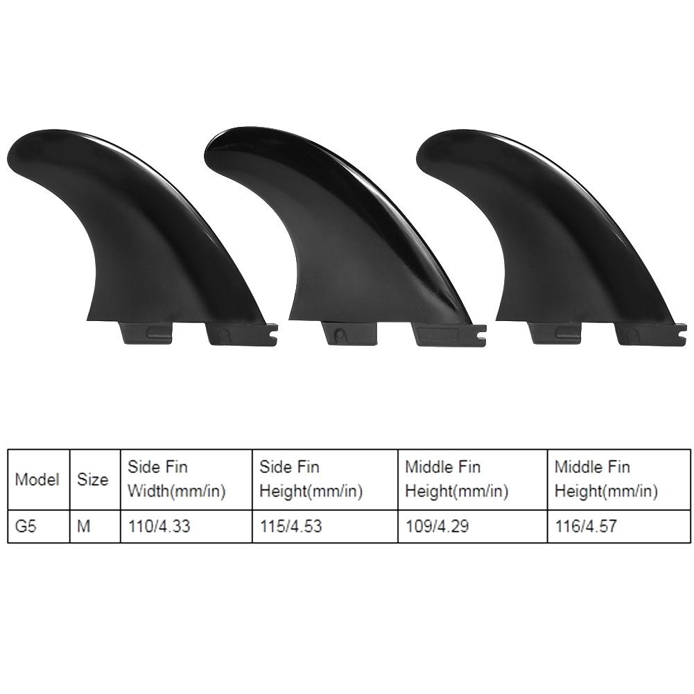 3PCSCelsiusSet 2 Nylon Plastic Black Professional Surfboard Tail Fin Flexible Surfing Accessory