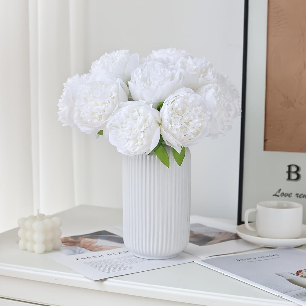 10pcs Simulated Peony Flower Wedding Bouquet Silk Flowers Fake Peony Artificial Peony Silk Flowers Bouquet for Bridal Wedding Floral Home Decoration