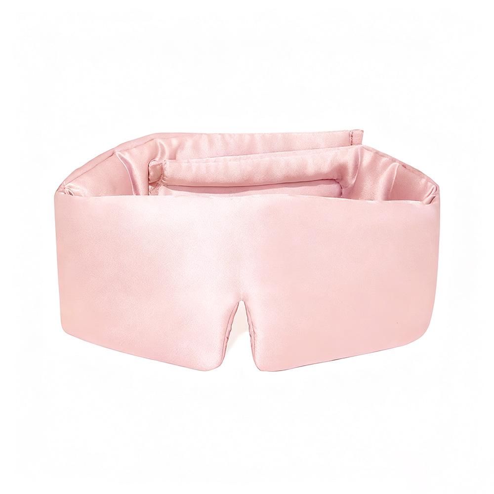 Champagne 360° Faux Silk Eye Mask: Noise-Reducing, Light-Blocking, Breathable, Relieves Fatigue.