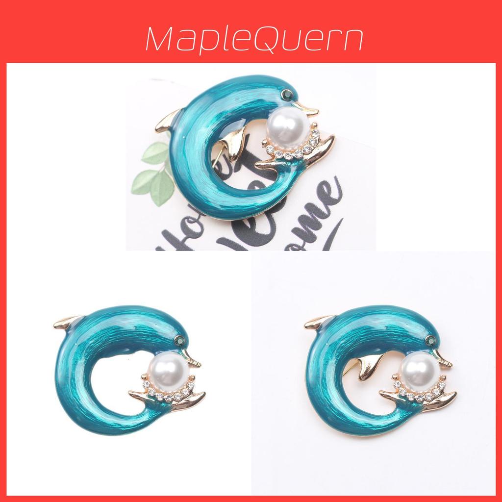 Vintage Dolphin Pearl Brooch With Alloy Animal Design For Elegant Women Accessories
