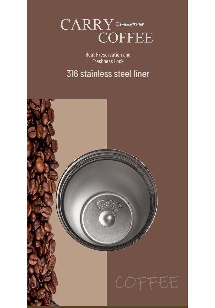 Liljeblomma 316 Rostfritt Stål Isolerad Kaffetermos med Sugrör och Anpassad Logotyp