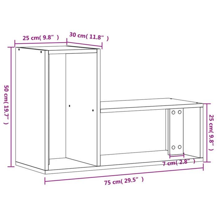 VidaXL Meubles TV 2 pcs chêne sonoma 75x30x50 cm bois d'ingénierie, support TV, meuble multimédia, centre de divertissement, 840788