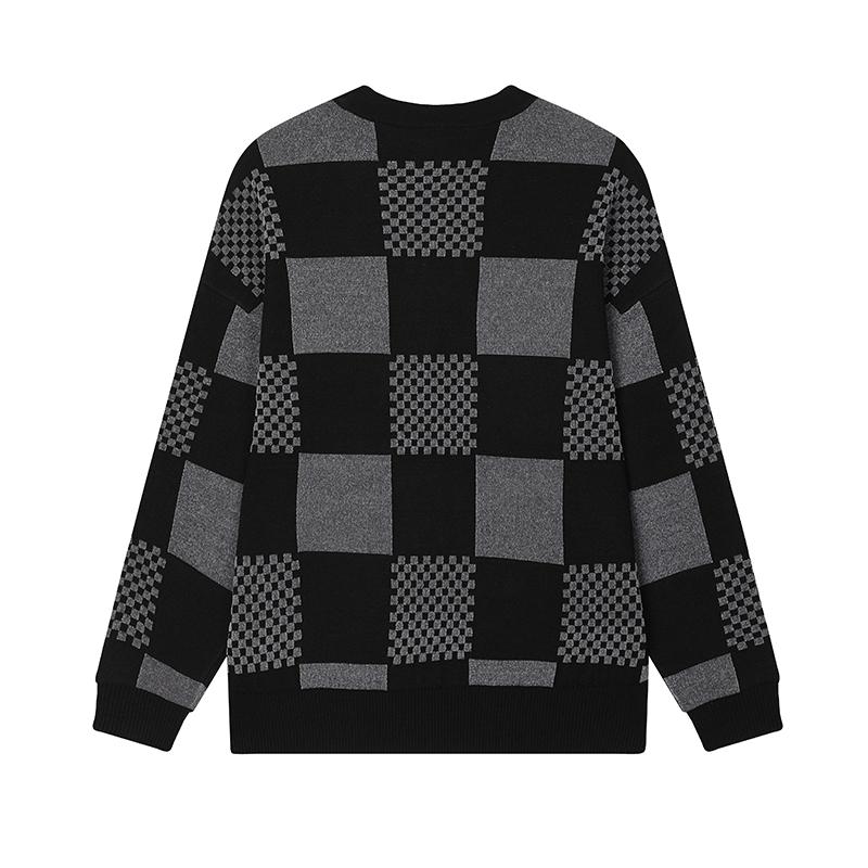 Fila Original Checkered Fashion Warm Pullover Sweater Men Sweater Black F51M519402FBK