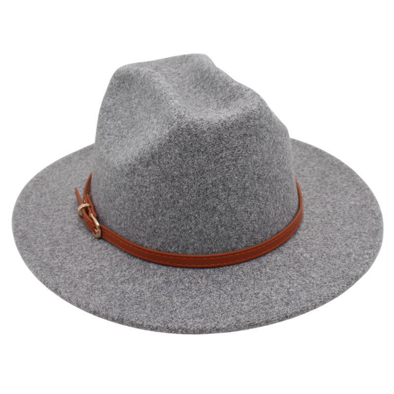 

Foreign Trade Top Hat French Jazz Hat Belt Buckle Felt Hat Imitation Wool Hat Men S And Women S Literary Gambler Hat Old-Fashioned One size світло-сірого кольору