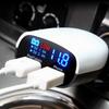 Car Charger With Led Voltage Current Display Dual Usb Fast Charging For Travel And Commuting