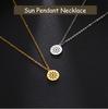 Cazador Small Sun Pendant Necklace for Women Round Minimalist Double Chain on Neck Gift Stainless Steel Jewelry 2026 Wholesale
