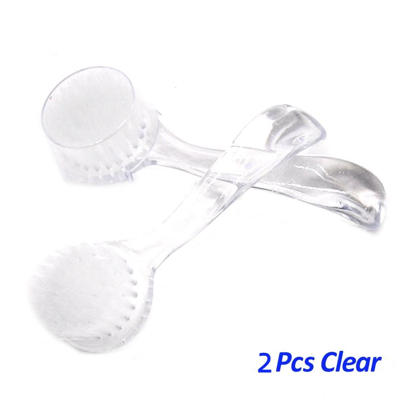 2Pcs/Pack Multifunctional Brush Plastic Nail Cleaning Brushes Round Head Powder Clear Scrubbing Dust Remover Manicure Tools
