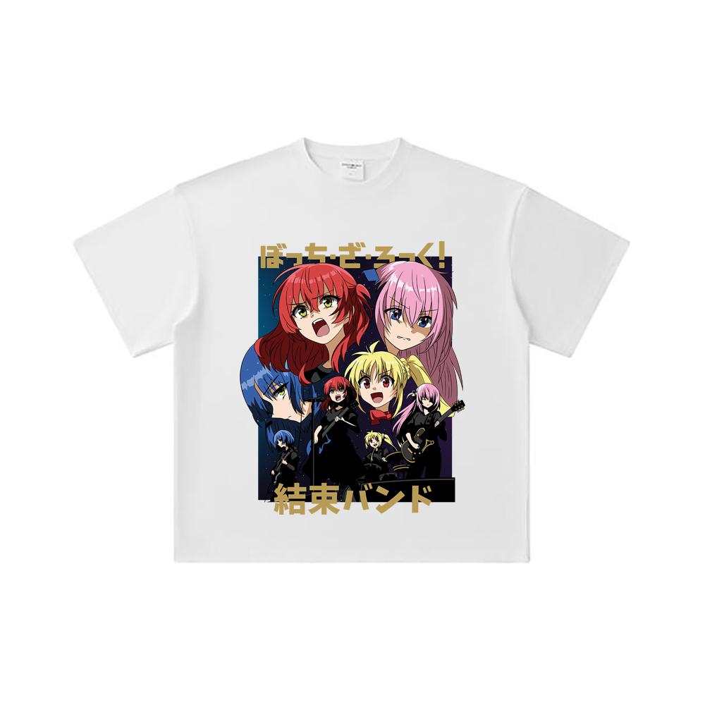 260 GSM Double Yarn 32 Count 100% Cotton Bocchi The Rock V1 Print Unisex Heavy Cotton T Shirt