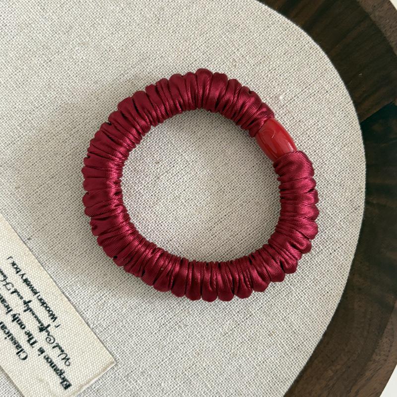 Elegant Retro Red Bow Hair Tie for Low Buns