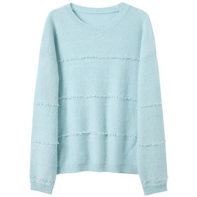 Sancai Women's Merino Wool Tassel Knit Sweater