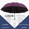 Large Umbrella for Men, Reinforced and Thickened, Sturdy and Wind-Resistant, Dual-Use for Sun and Rain, Foldable Black-Coated Sun Protection Umbrella