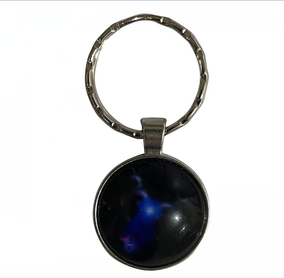 Keychain 12 Constellation  Sign Pendant Double Face Keyring Key Holder
