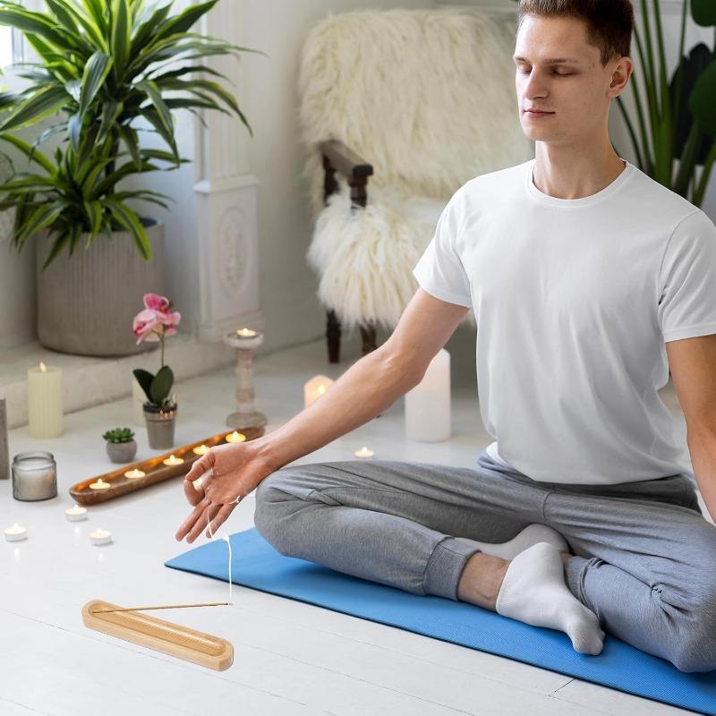 Wooden Incense Holder for Home Decor - Ideal for Meditation, Yoga Tea Ceremony  Convenient  Accessory  for  Zen  Spaces