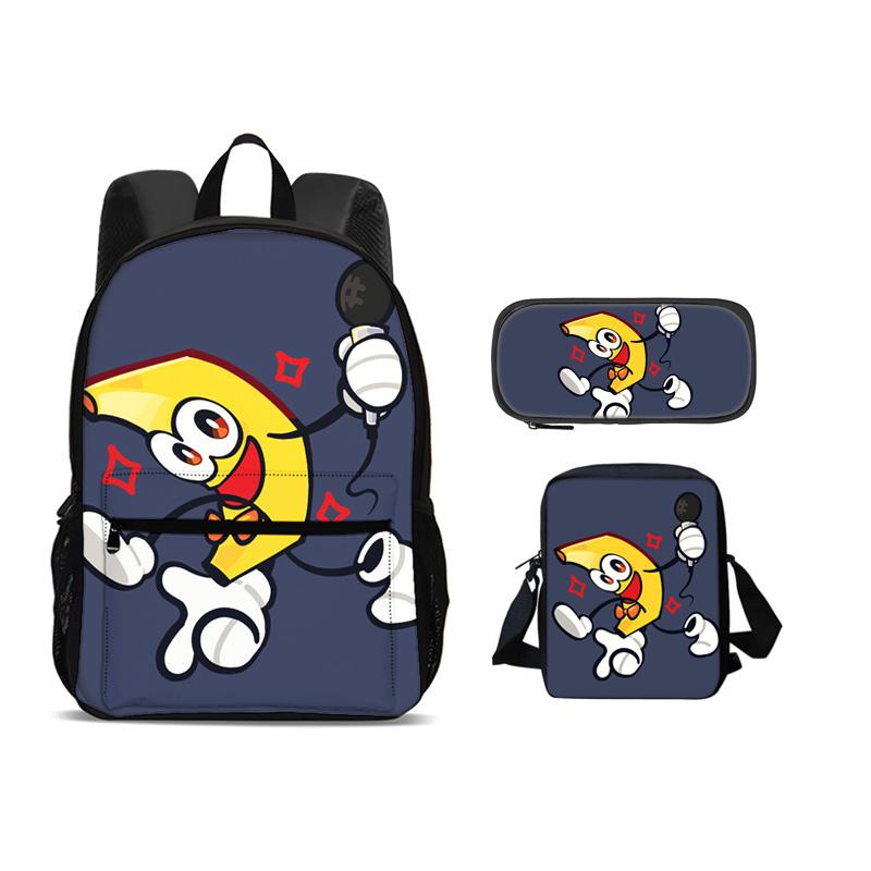 Kids 3 Pcs Set Child School Backpack with Shoulder Bag Shovelware Brain Game Pencil Bag Bags Fashion Knapsack Best Gift Rucksack